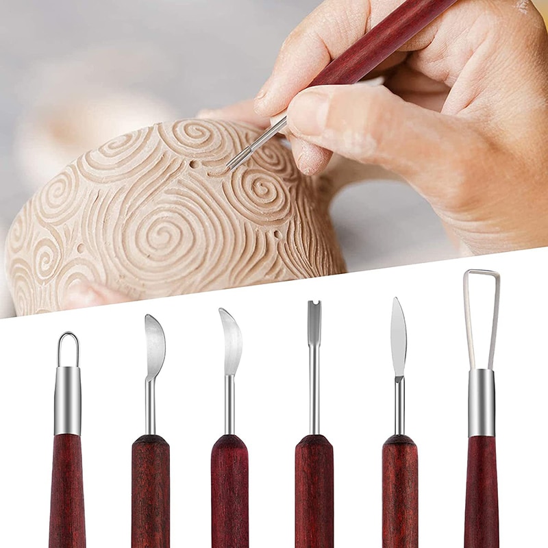 Wood Chisel Set - 6PCS Sculpting Pottery Clay Tools Wood