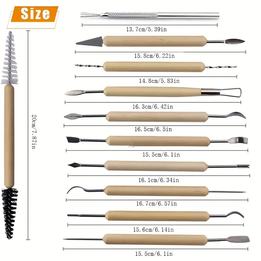 1SET Pottery Clay Sculpting Mo - Wood Chisel Set ulasan dan harga