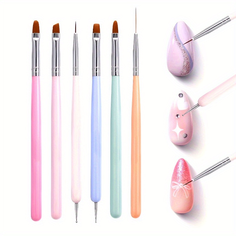 6pcs Nails Art Brushes Set Man - Wood Chisel Set ulasan dan harga
