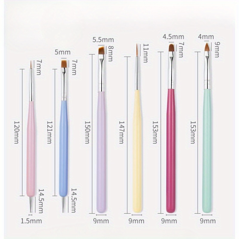 6pcs Nails Art Brushes Set Man - Wood Chisel Set ulasan dan harga