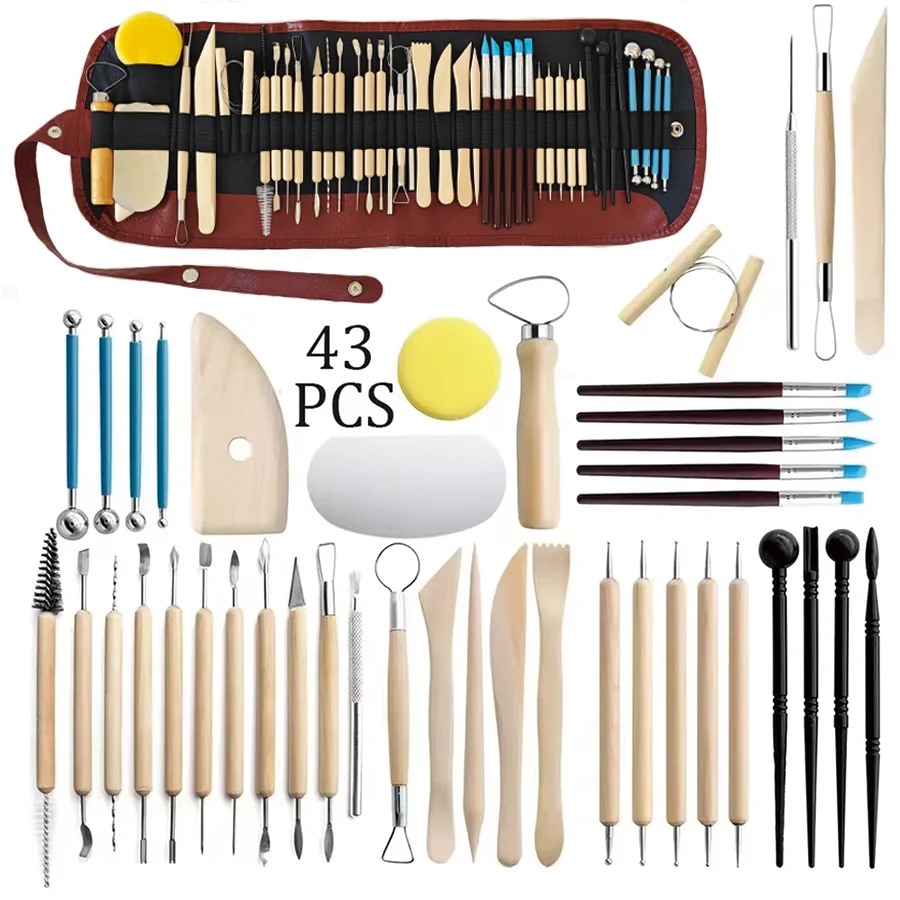 8-61PCS Pottery Tool Set - Cer - Wood Chisel Set ulasan dan harga
